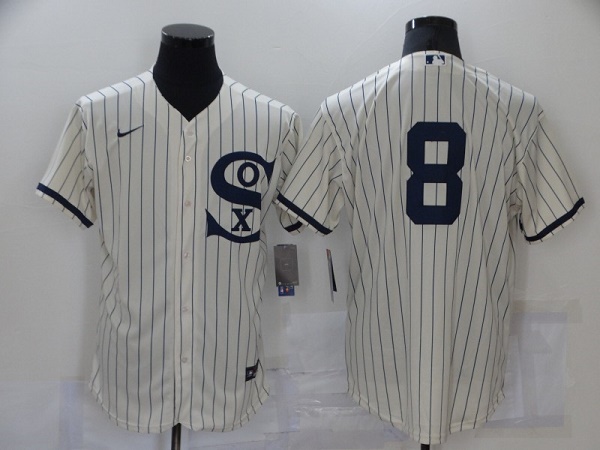 Men's Chicago White Sox #8 Bo Jackson 2021 Cream/Navy Field of Dreams Cool Base Stitched Jersey Men's Chicago White Sox #8 Bo Jackson 2021 Cream/Navy Field of Dreams Cool Base Stitched Jersey